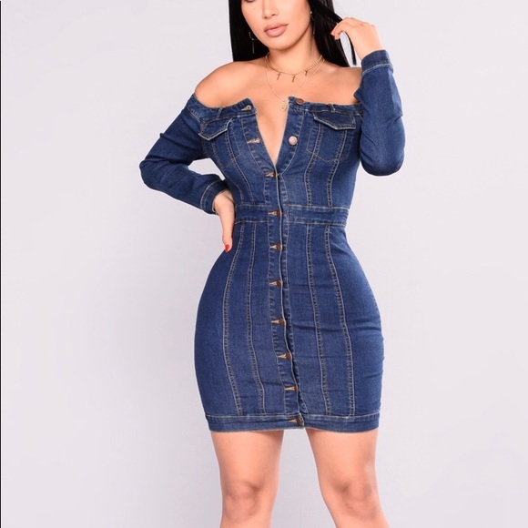 fashion nova denim dress